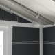 Caseta de jardín de PVC 11,2m² DECO gris oscuro y blanco Grosfillex