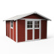Caseta de jardín de PVC 11,2m² DECO rojo y blanco Grosfillex