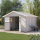 Caseta de jardín en PVC 11,2m² DECO blanca y gris verdosa Grosfillex