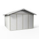 Caseta de jardín en PVC 11,2m² DECO blanca y gris verdosa Grosfillex