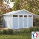 Caseta de jardín de PVC de 11,2 m² UTILITY blanca y gris azulada Grosfillex