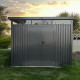Caseta de jardín Kosto de acero galvanizado gris oscuro 8,64m² + kit de anclaje - X-Métal