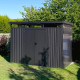 Caseta de jardín Kosto de acero galvanizado gris oscuro 8,64m² + kit de anclaje - X-Métal