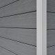 Caseta de jardín + terraza con techo inclinado de madera composite de color gris claro 16,8m² PREMIUM - Woodlife Garden