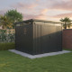 Caseta de jardín Kosto de acero galvanizado gris oscuro 8,64m² + kit de anclaje - X-Métal