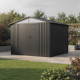 Caseta de jardín Kosto de acero galvanizado, doble pendiente 7,6m² + kit de anclaje - X-Métal