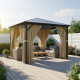 Pérgola 300x300cm de aluminio antracita y policarbonato - X-METAL