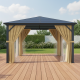 Pérgola 360x360cm en aluminio antracita y policarbonato - X-METAL