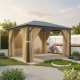 Pérgola 300x395cm en aluminio antracita y policarbonato - X-METAL