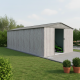 Caseta de jardín de metal beige de 13,6 m² Woodtouch + kit de anclaje X-METAL
