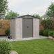 Caseta de jardín de metal beige de 4,1 m² Woodtouch + kit de anclaje X-METAL