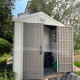 Caseta de jardín HDPE SunLife beige 4,97m² + suelo - Jôbu