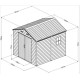 Caseta de jardín de resina cepillada DICKINS 5,69 m² gris y negro + suelo - JOBU