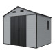 Caseta de jardín de resina cepillada DICKINS 5,69 m² gris y negro + suelo - JOBU