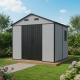 Caseta de jardín de resina cepillada DICKINS 5,69 m² gris y negro + suelo - JOBU