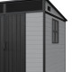 Caseta de jardín de resina cepillada DICKINS Skylight 4 m² gris y negro + suelo - JOBU