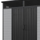 Caseta de jardín de resina cepillada DICKINS Skylight 4 m² gris y negro + suelo - JOBU