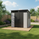 Caseta de jardín de resina cepillada DICKINS Skylight 4 m² gris y negro + suelo - JOBU