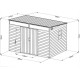 Caseta de jardín de resina cepillada DICKINS Skylight 6,05 m² gris y negro + suelo - JOBU