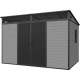 Caseta de jardín de resina cepillada DICKINS Skylight 6,05 m² gris y negro + suelo - JOBU