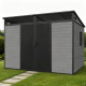 Caseta de jardín de resina cepillada DICKINS Skylight 6,05 m² gris y negro + suelo - JOBU