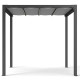 Pérgola autoportante con cubierta retráctil motorizada de aluminio negro grafito 3x3m - X-METAL