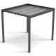 Pérgola autoportante con cubierta retráctil motorizada de aluminio negro grafito 3x3m - X-METAL