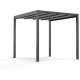 Pérgola autoportante con cubierta retráctil motorizada de aluminio negro grafito 3x3m - X-METAL