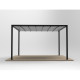 Pérgola autoportante con cubierta retráctil motorizada de aluminio negro grafito 3x4m - X-METAL