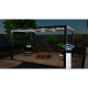 Pérgola autoportante con cubierta retráctil motorizada de aluminio negro grafito 3x4m - X-METAL