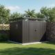 Caseta de jardín Kosto de acero galvanizado gris oscuro 8,64m² + kit de anclaje - X-Métal