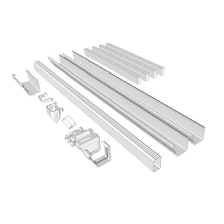 Kit de canalones blancos para caseta de jardín modular de 2x2m - Everbox