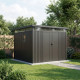Caseta de jardín Kosto de acero galvanizado gris oscuro 8,64m² + kit de anclaje - X-Métal