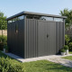 Caseta de jardín Kosto de acero galvanizado gris oscuro 8,64m² + kit de anclaje - X-Métal