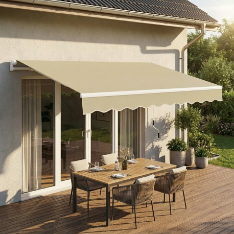 Toldo manual 350x250cm EASY tejido poliéster beige - X-METAL