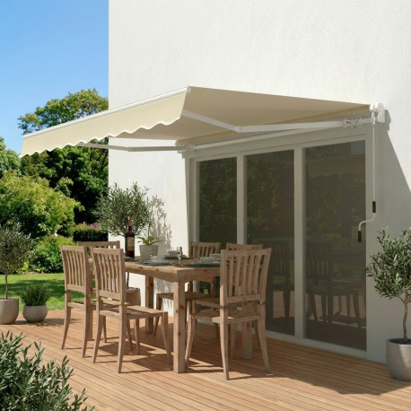 Toldo manual 295x200cm EASY tejido poliéster beige - X-METAL