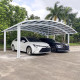 Cochera doble de 30 m² en aluminio lacado blanco y policarbonato transparente EAGLE - X-METAL