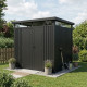 Caseta de jardín de acero galvanizado Kosto 5,29 m² gris oscuro + kit de anclaje - X-Metal