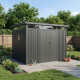 Caseta de jardín en acero galvanizado Kosto gris oscuro 6,76m² + kit de anclaje - X-Métal