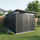 Caseta de jardín de acero galvanizado, con techo inclinado 5,7m² + kit de anclaje Kosto - X-Metal