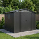 Caseta de jardín Kosto de acero galvanizado, doble pendiente 5,8m² + kit de anclaje - X-Métal