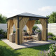 Pérgola 300x300cm de aluminio antracita y policarbonato - X-METAL
