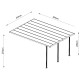 Pérgola adosada ajustable en color antracita - cubierta para terraza de aluminio 400 x 434 cm X-METAL