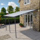 Pérgola adosada ajustable en color antracita - cubierta para terraza de aluminio 400 x 434 cm X-METAL