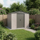 Caseta de jardín de metal beige de 4,1 m² Woodtouch + kit de anclaje X-METAL