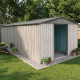 Caseta de jardín de metal beige de 13,6 m² Woodtouch + kit de anclaje X-METAL
