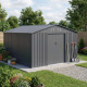 Caseta de jardín 13m² FIRST antracita + kit de anclaje X-METAL