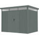 Caseta de jardín de acero galvanizado Kosto verde salvia, 6,76 m² + kit de anclaje - X-METAL