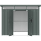 Caseta de jardín de acero galvanizado Kosto verde salvia, 6,76 m² + kit de anclaje - X-METAL