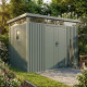 Caseta de jardín de acero galvanizado Kosto verde salvia, 6,76 m² + kit de anclaje - X-METAL